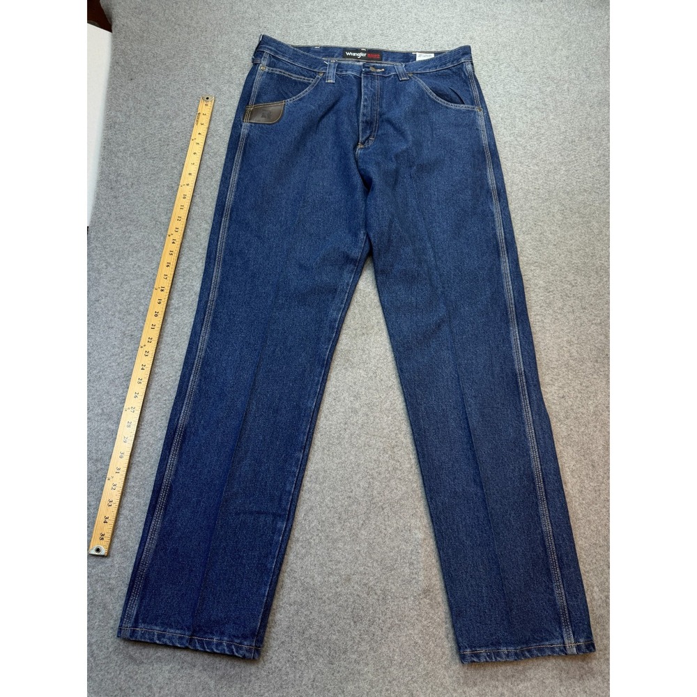 Wrangler RIGGS Men's Jeans 36x35 Blue Denim Workwear‎ 103W050AI